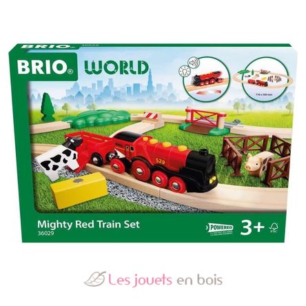 Set trenino rurale con locomotiva rossa BR36029 Brio 1
