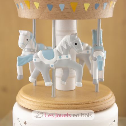 Caja de música Caballo Carrusel blu bianco UL4128 Ulysse 5