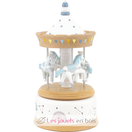 Caja de música Caballo Carrusel blu bianco UL4128 Ulysse 2