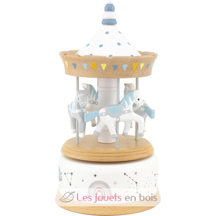 Caja de música Caballo Carrusel blu bianco UL4128 Ulysse 1