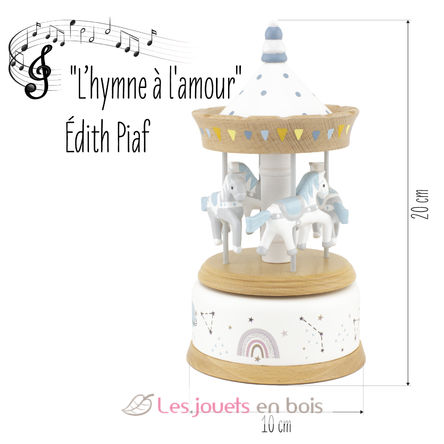 Caja de música Caballo Carrusel blu bianco UL4128 Ulysse 4