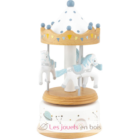 Piccolo caja de música Caballo Carrusel blu bianco UL4129 Ulysse 4