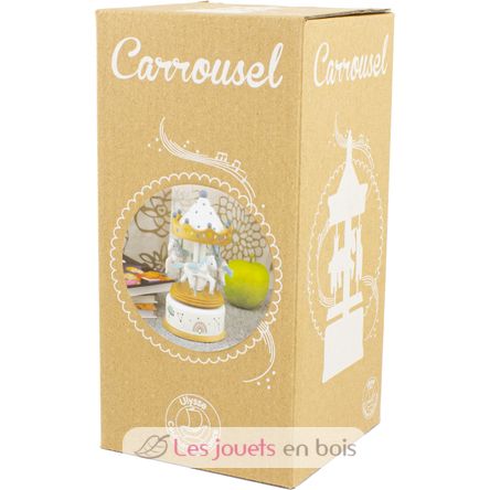 Piccolo caja de música Caballo Carrusel blu bianco UL4129 Ulysse 6