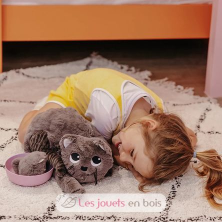 Peluche mamma gatta e il suo bambino grigio DE74801 Les Déglingos 4