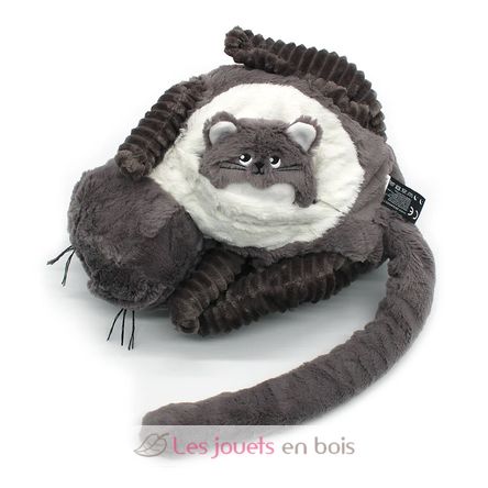 Peluche mamma gatta e il suo bambino grigio DE74801 Les Déglingos 6