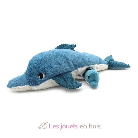 Peluche mamma delfino e il suo bambino blu DE74901 Les Déglingos 3