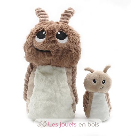 Peluche mamma lumaca e il suo bambino marrone DE75302 Les Déglingos 6