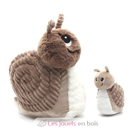 Peluche mamma lumaca e il suo bambino marrone DE75302 Les Déglingos 1