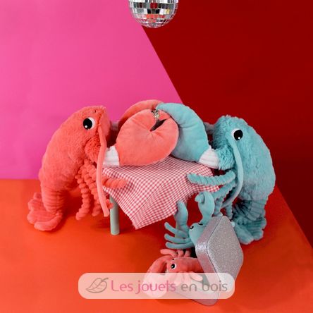 Peluche mamma aragosta e il suo bambino corallo DE75601 Les Déglingos 2