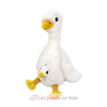 Peluche mamma oca e il suo bambino bianco DE76000 Les Déglingos 2