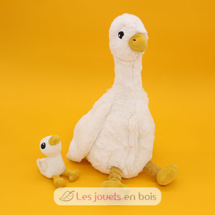 Peluche mamma oca e il suo bambino bianco DE76000 Les Déglingos 3