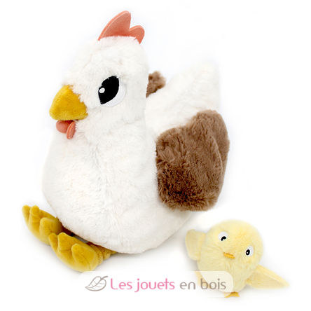 Peluche mamma gallina e il suo bambino DE76010 Les Déglingos 1