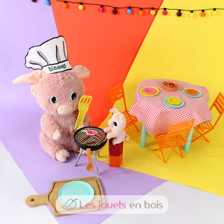 Peluche mamma maiale e il suo bambino rosa DE76020 Les Déglingos 4