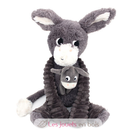 Peluche mamma asino e il suo bambino grigio DE76030 Les Déglingos 3
