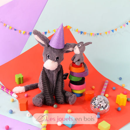 Peluche mamma asino e il suo bambino grigio DE76030 Les Déglingos 7
