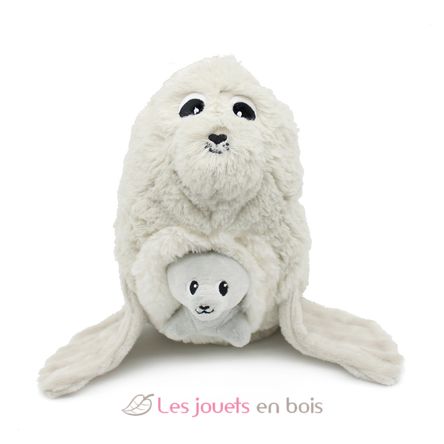 Peluche mamma leone marino e il suo bambino DE76100 Les Déglingos 3
