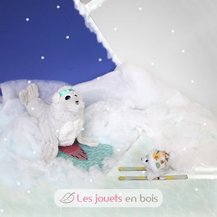 Peluche mamma leone marino e il suo bambino DE76100 Les Déglingos 8