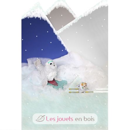Peluche mamma leone marino e il suo bambino DE76100 Les Déglingos 7