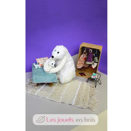 Peluche mamma orso polare e il suo bambino DE76110 Les Déglingos 8