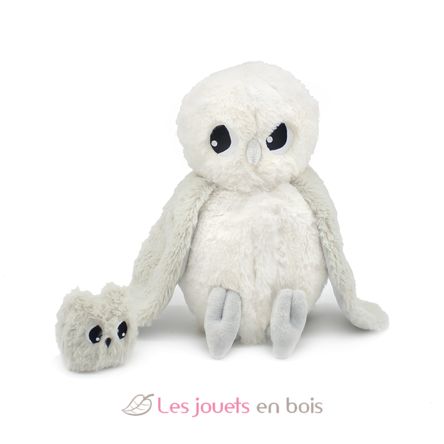 Peluche mamma gufo polare e il suo bambino DE76120 Les Déglingos 1