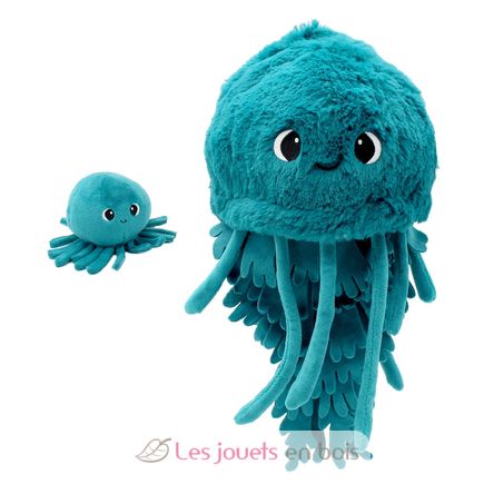 Peluche mamma medusa e il suo bambino blu DE75900 Les Déglingos 1