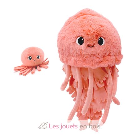 Peluche mamma medusa e il suo bambino corallo DE75901 Les Déglingos 1