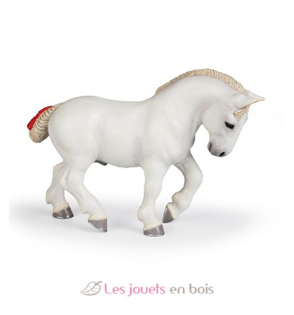 Figurina di percheron bianco PA-51567 Papo 1