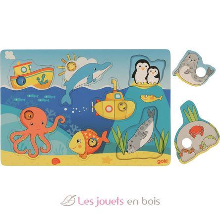 Puzzle con immagini nascoste - Animali marini GK57307 Goki 1