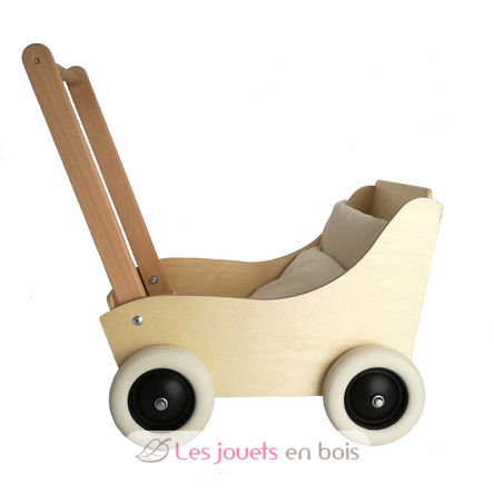 Carrozzina in faggio con tessuto naturale EG700208 Egmont Toys 1