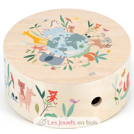 Tamburo cajon animali del mondo Sarah Betz V7113 Vilac 1