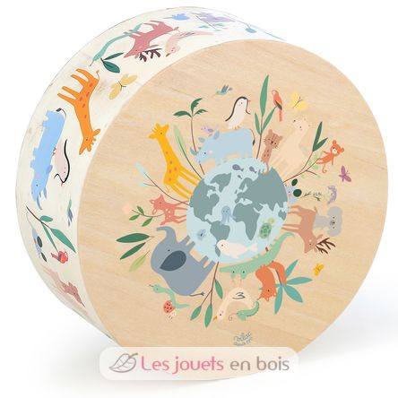 Tamburo cajon animali del mondo Sarah Betz V7113 Vilac 3