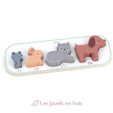 Puzzle di apprendimento - Contare gli animali V7118 Vilac 6