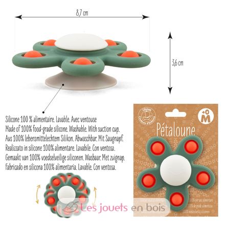 Spinner sensoriale fiore verde UL7128 Ulysse 3