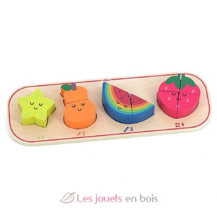 Puzzle di apprendimento - Contare la frutta V7424 Vilac 1
