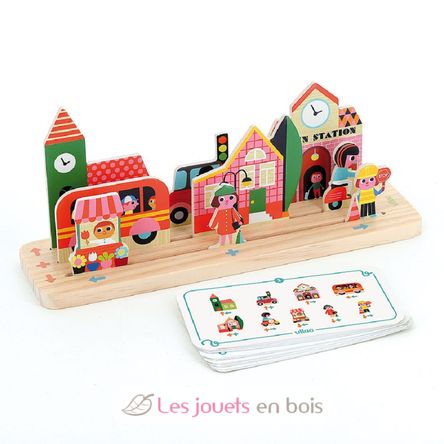Gioco di logica in legno - La Città V7627 Vilac 2