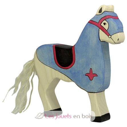 Figurina del cavallo del cavaliere blu HZ-80249 Holztiger 1