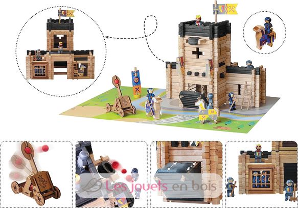 Castello fortificato e catapulta 270 pezzi JJ8028 Jeujura 3