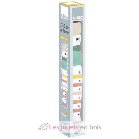 Flauto dolce in legno a strisce multicolori V8316 Vilac 3