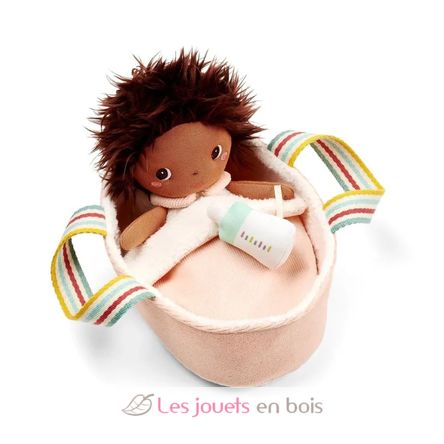 Bambola in tessuto Misha con culla portatile LL83723 Lilliputiens 1