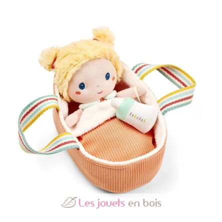 Bambola in tessuto Méla con culla portatile LL83724 Lilliputiens 1