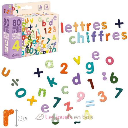 Lettere minuscole e numeri magnetiche in legno JJ8967 Jeujura 2