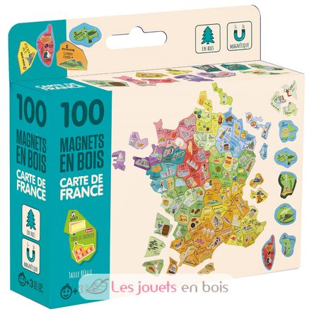Magneti in legno Mappa della Francia JJ8969 Jeujura 1