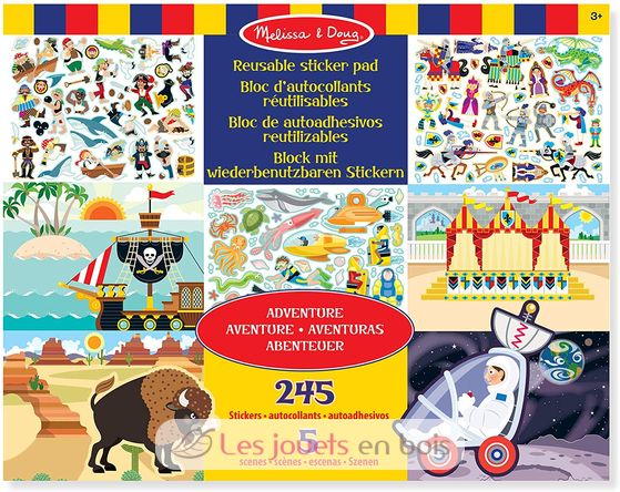 245 adesivi riutilizzabili - Avventura MD-19115 Melissa & Doug 1