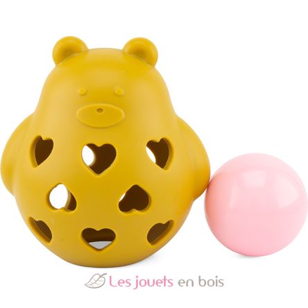 Sonaglio a forma di orso in silicone giallo UL7141 Ulysse 2