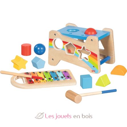 Banco da martellare e incastonatore di forme con xilofono GK58304 Goki 2