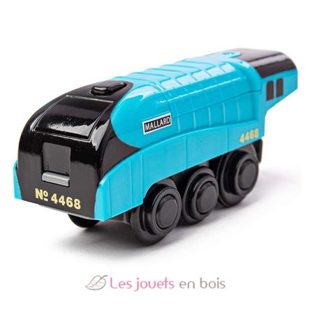 Locomotiva Mallard a batteria blu BJT308 Bigjigs Toys 2