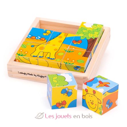 Puzzle in cubi Safari BJ512 Bigjigs Toys 1