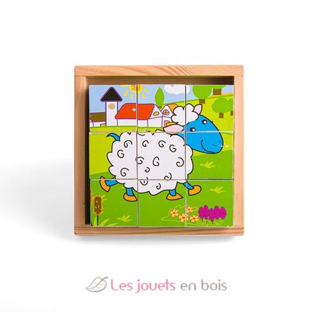 Puzzle in cubi Animali BJ536 Bigjigs Toys 4