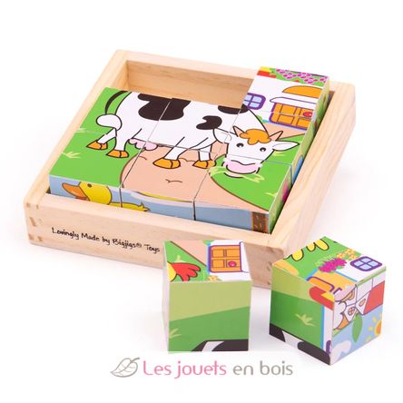 Puzzle in cubi Animali BJ536 Bigjigs Toys 1