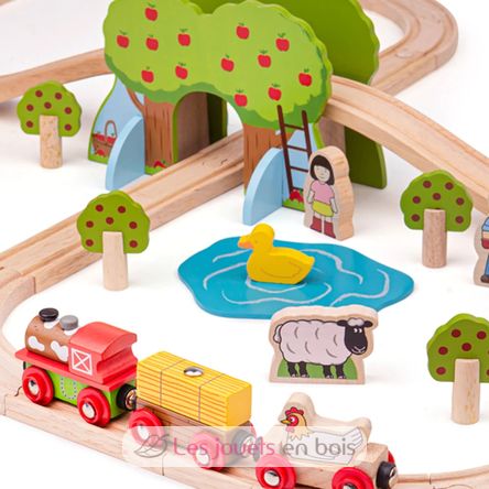 Set trenino con fattoria BJT036 Bigjigs Toys 4